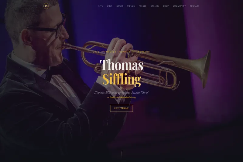 Künstler-Website Beispiel: Thomas Siffling